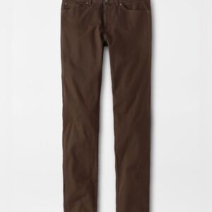 Peter Millar Men's Dark Brown 5-Pocket Cotton Blend Pants Size 40